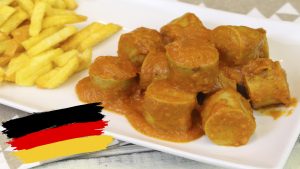 Receta alemana de currywurst