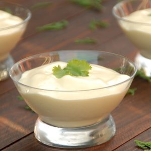 Receta de espuma de melocotones congelados con Thermomix