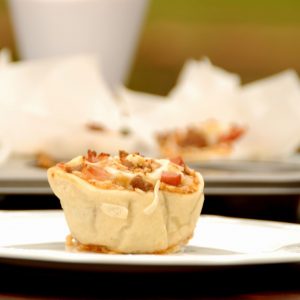 Receta de pizza muffins de barbacoa