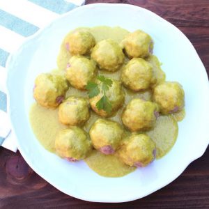 Receta de albóndigas con salsa de curry en Thermomix