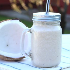 Receta de batido de coco natural y plátano