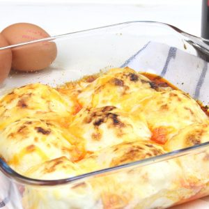 Receta de huevos rellenos de pollo y champiñones