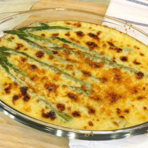 Receta de espárragos gratinados con salsa de queso y mostaza en Thermomix