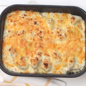 Receta de coliflor gratinada con bechamel de bacon en Mambo