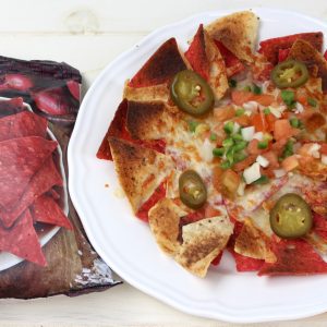 nachos gratinados con pico de gallo Nachos gratinados con pico de gallo