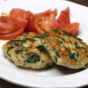 Receta de hamburguesas de pollo y espinacas