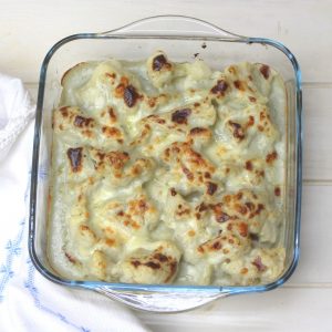 Receta de coliflor con salsa de queso azul en Thermomix