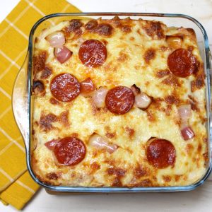 Receta de pastel pizza de pan de molde