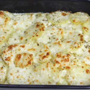 Receta de patatas gratinadas con crema de queso en Mambo