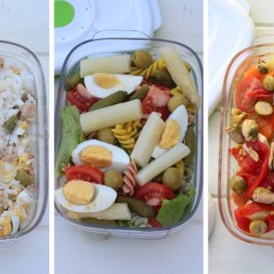 Receta de 3 ensaladas completas para llevar en tupper
