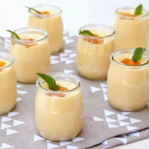 Receta de vasitos de crema de melocotón