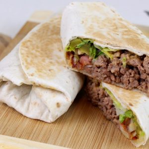 Receta de wrap de bacon cheeseburguer