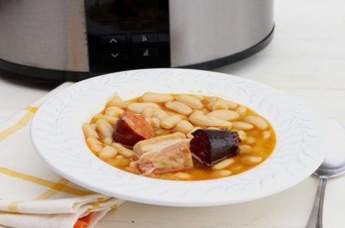 Receta de fabada asturiana en olla de cocción lenta