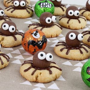 Receta de galletas araña para Halloween