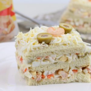 Receta de pastel frío de marisco con pan de molde