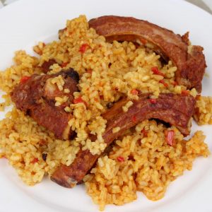 Receta de arroz con costilla adobada de cerdo en olla de cocción lenta