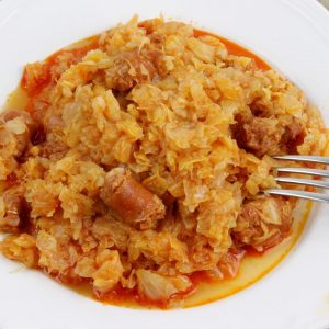 Repollo con chistorra en Thermomix