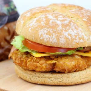 Receta de hamburguesa de pollo crujiente