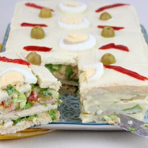 Receta de pastel frío de pan de molde con Mambo