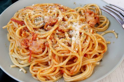 Espaguetis a la amatriciana en Thermomix
