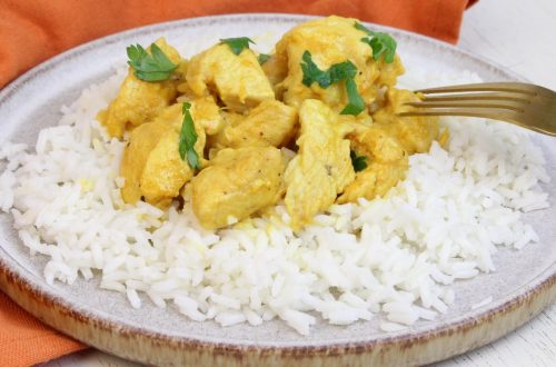 Receta de pollo al curry con arroz en Thermomix