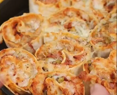 Mini rolls de pizza en freidora de aire